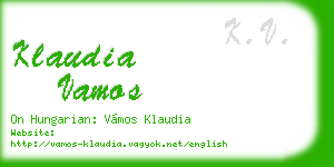 klaudia vamos business card