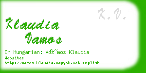 klaudia vamos business card